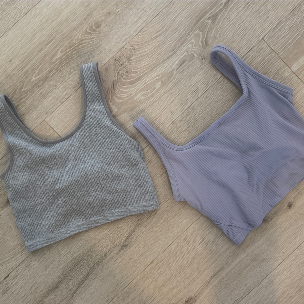 Forever 21 Ribbed workout Tank Top Set - Purple and Gray
